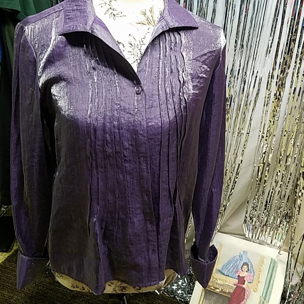 💜💖Coldwater Creek 💖Shimmer 💜purple top PS💜💖